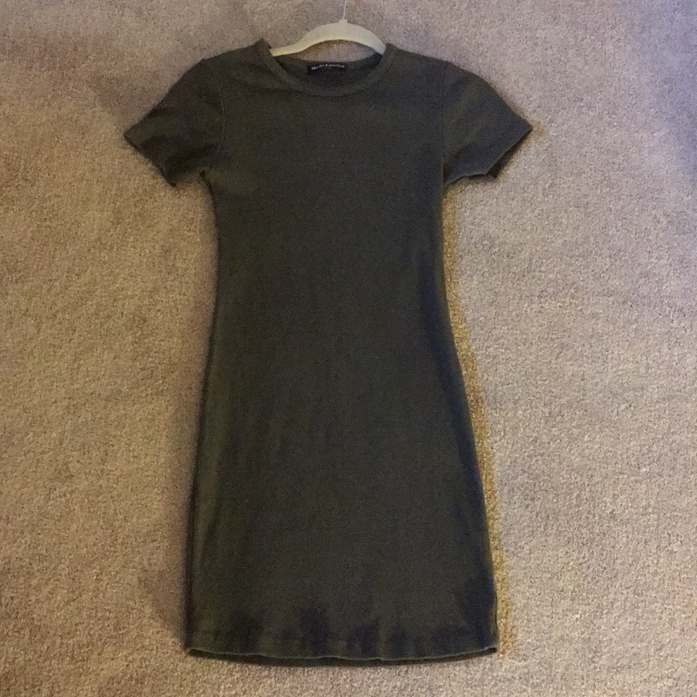 Brandy Melville olive green tight t-shirt dress